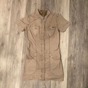 Women’s Guess khaki short button up dress